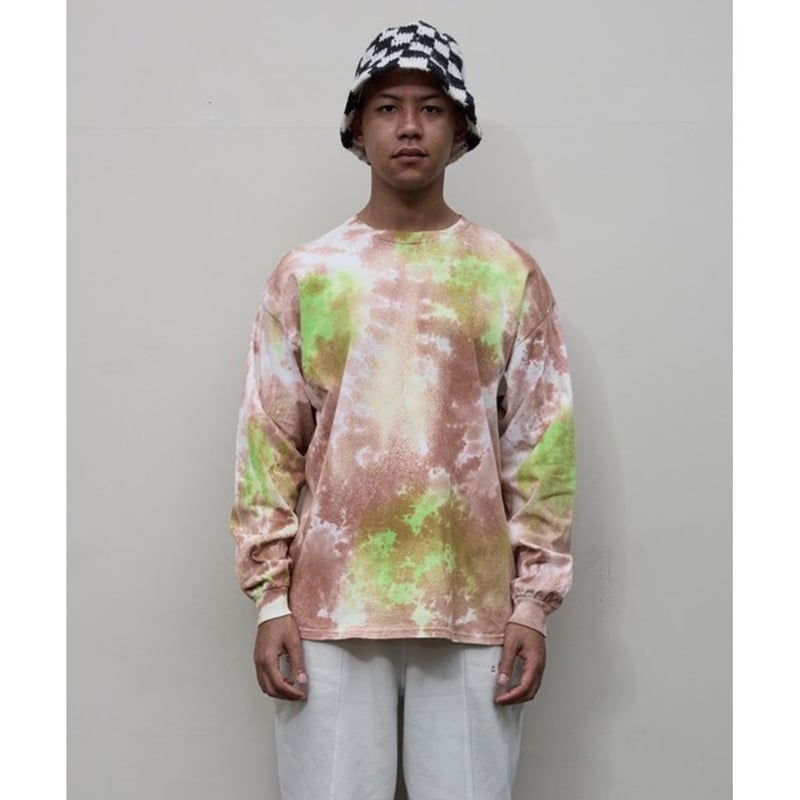美品 baloriginal ロングスリーブ 長袖 タイダイ染 yukidye BAL LOGO TIE DYE LS TEE by YUKIDYE | MAROON