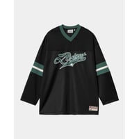 CARHARTT WIP L/S DETROIT MESH T-SHIRT - Black / Conifer / Wax