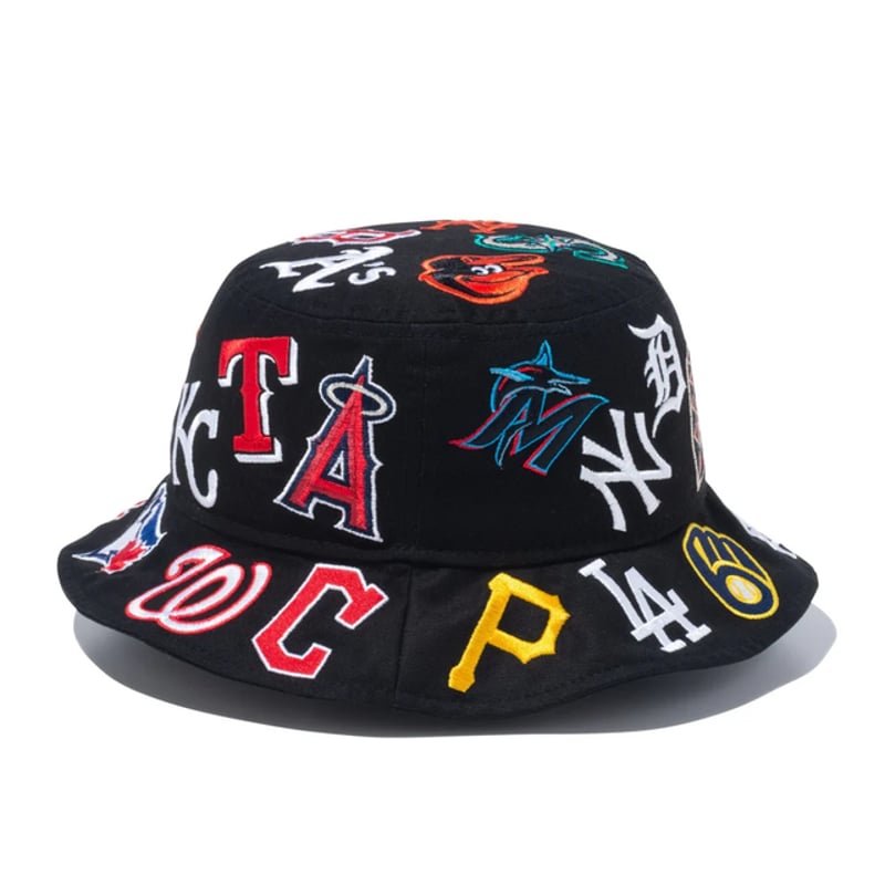 NEW ERA バケット01 Team Logo Allover MLB ブラック | MAR
