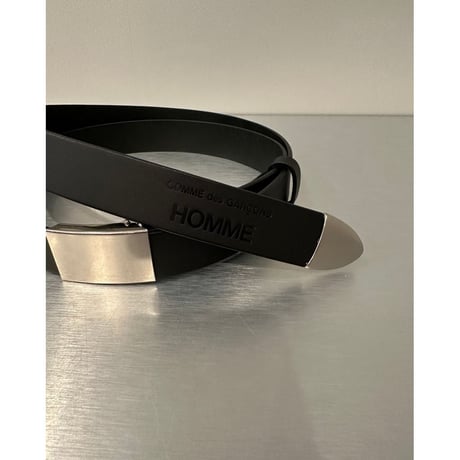 COMME des GARCONS HOMME STEER OIL SMOOTH LEATHER BELT〈30mm〉（BLACK）