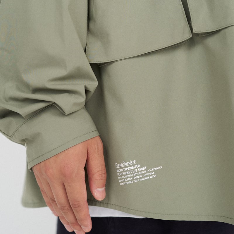 FreshService マイクロタイプライター フラップポケットシャツ F FreshService (フレッシュサービス) MICRO TYPEWRITER FLAP