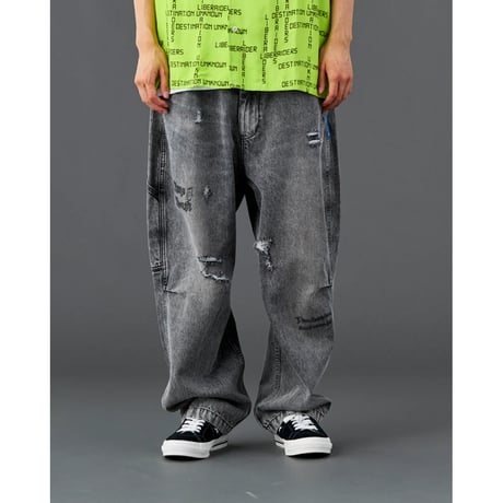 Liberaiders  DAMAGED DENIM SARROUEL PANTS