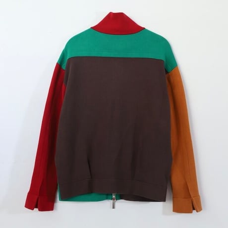 AMBERGLEAM Jacquard Knit Drivers Jacket / BLOCK（LONG）