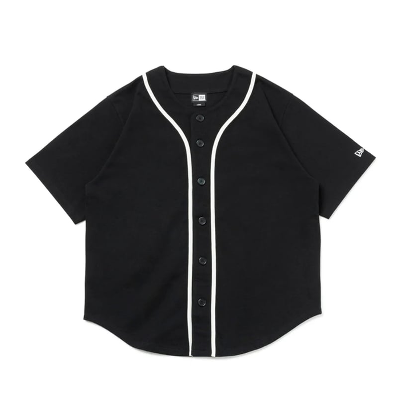 【美品】NEWERA ニューエラ　ベースボールシャツ　無地　ビッグシルエット NEW ERA 半袖 ヘビーウェイト コットン ベースボールシャツ