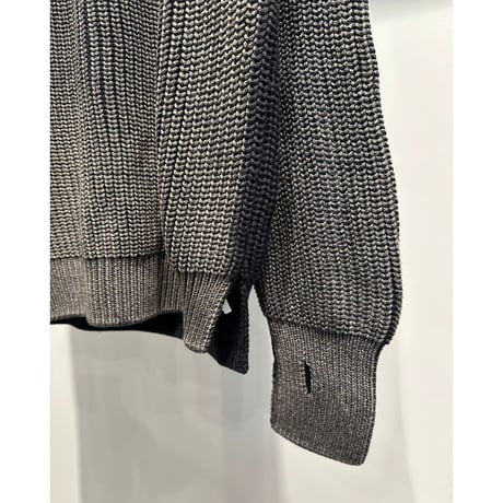 COMME des GARCONS HOMME BATONER W-NAME WOOL CREW NECK KNIT（NAVY）