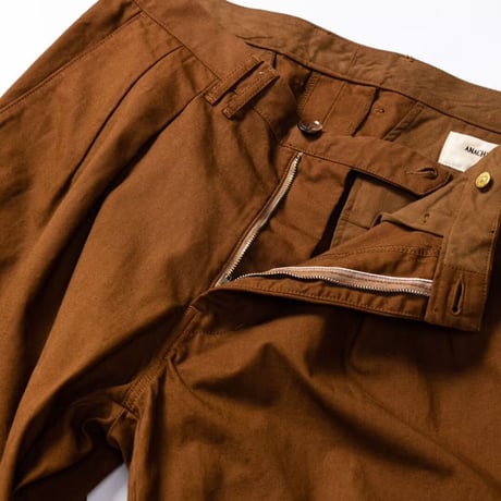 ANACHRONORM NM-TR04 STANDARD TUCK WIDE TROUSERS BROWN