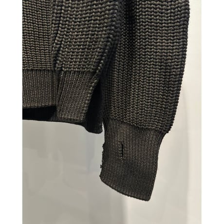 COMME des GARCONS HOMME BATONER W-NAME WOOL CREW NECK KNIT（BLACK）