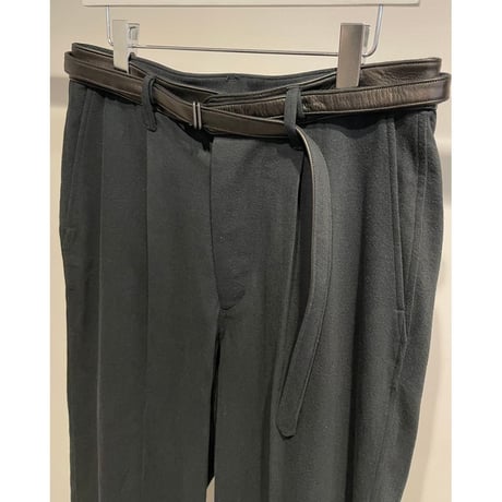 blurhms Denim-Leather Belted Trousers