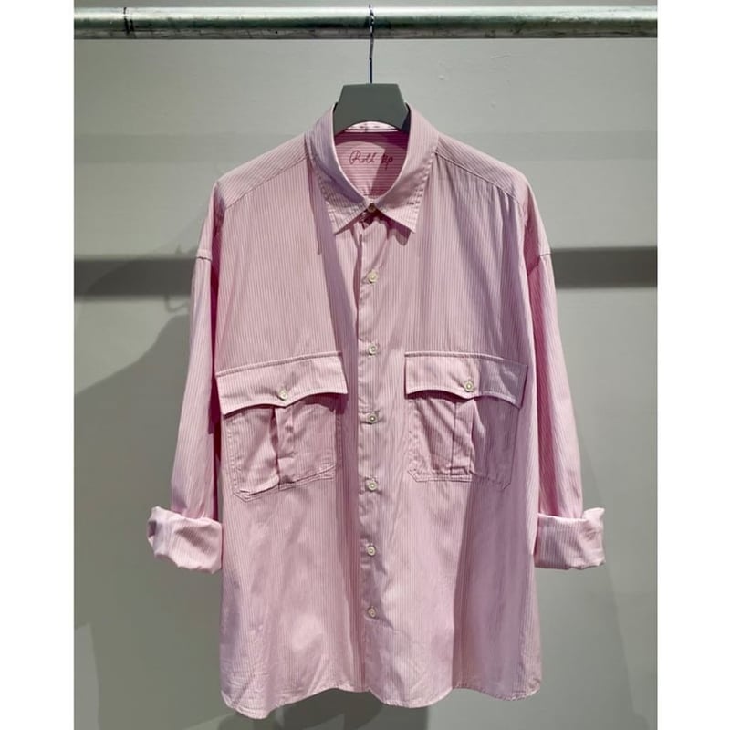 【XL】Porter Classic ロールアップシャツ ピンク Porter Classic / ポータークラシック | ROLL UP STRIPE SHIRT