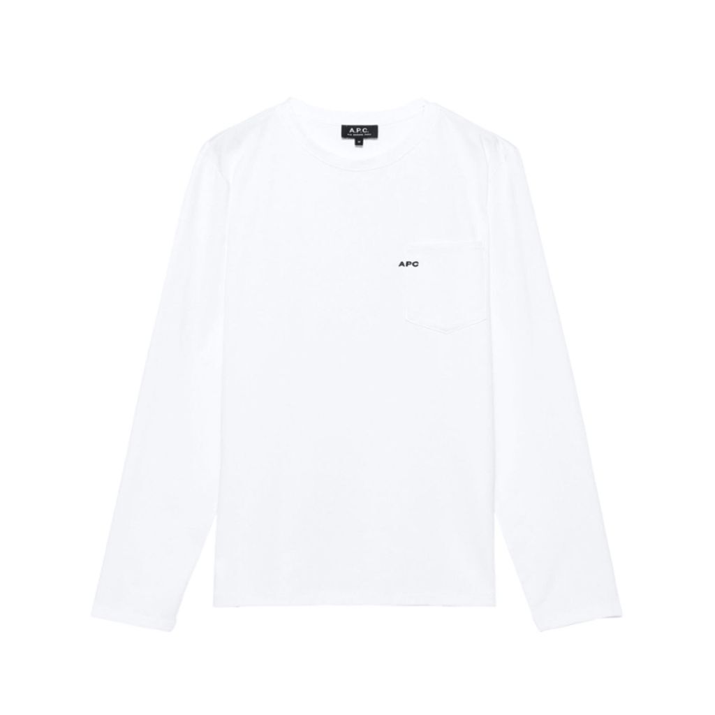 【日本限定】A.P.C. T-SHIRTS POCKET EMB JPS ロゴTシャツ A.P.C. L/S T-SHIRT POCKET emb JPS | MAROON