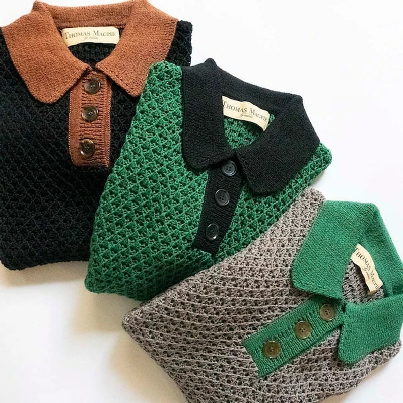 THOMAS MAGPIE collared mesh top トーマス マグパイ シャツ |