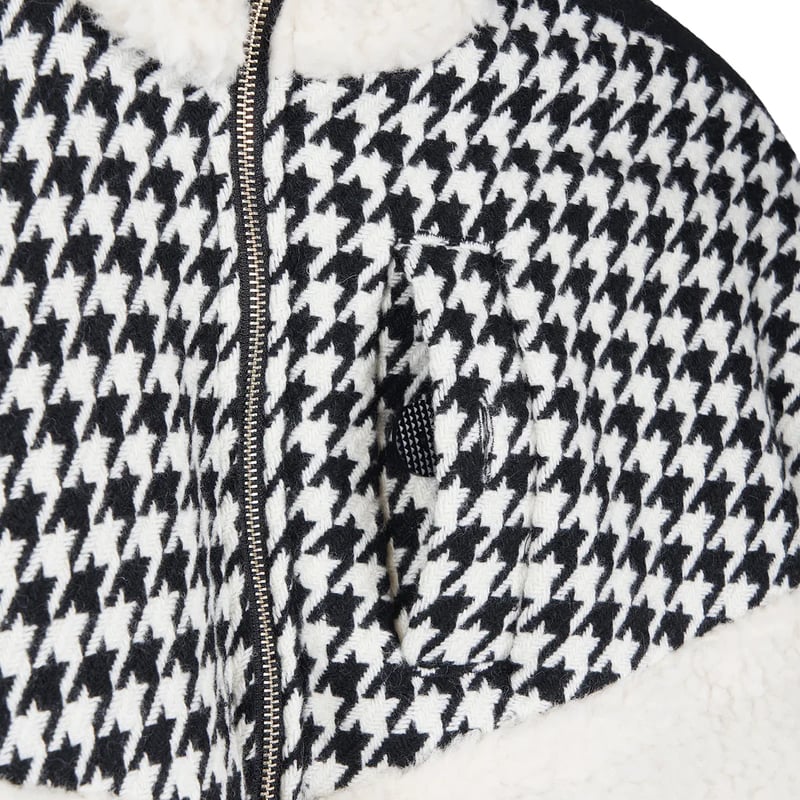PHENOMENON HOUNDSTOOTH STAND COLLAR JKT | MAROON