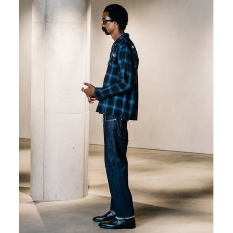 CRIMIE OMBRE CHECK LONG SLEEVE SHIRT | MAROON