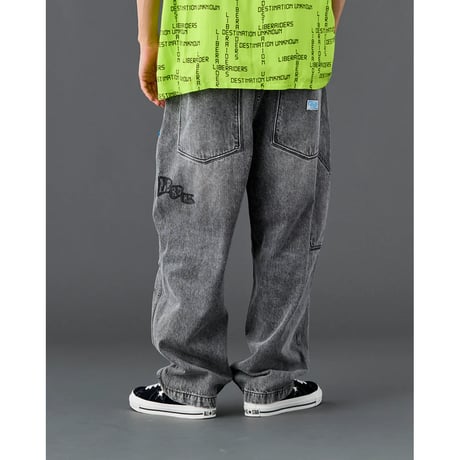 Liberaiders  DAMAGED DENIM SARROUEL PANTS