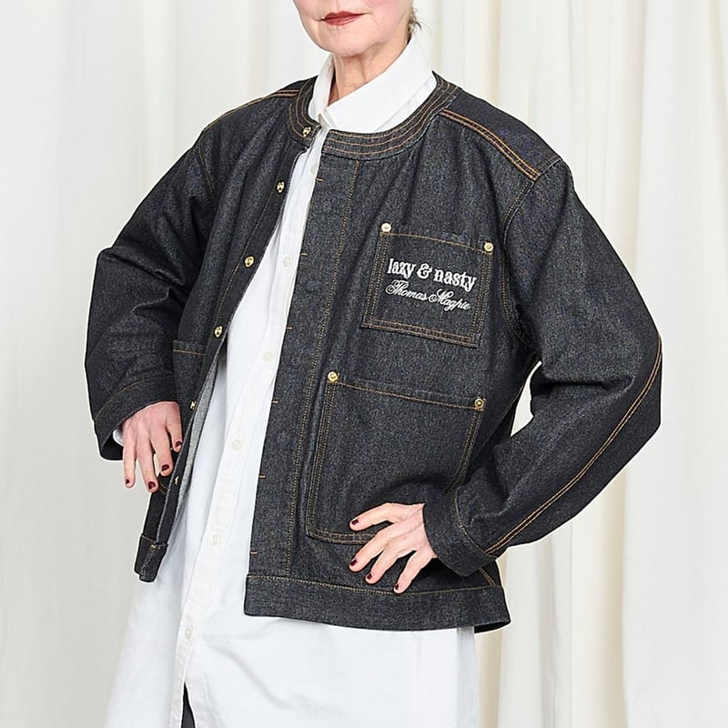 THOMAS MAGPIE denim jacket | MAROON