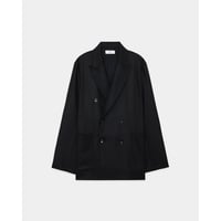 MARKA  2/60 WOOL FLANNEL W.B JACKET LOOSE FIT-BLACK-