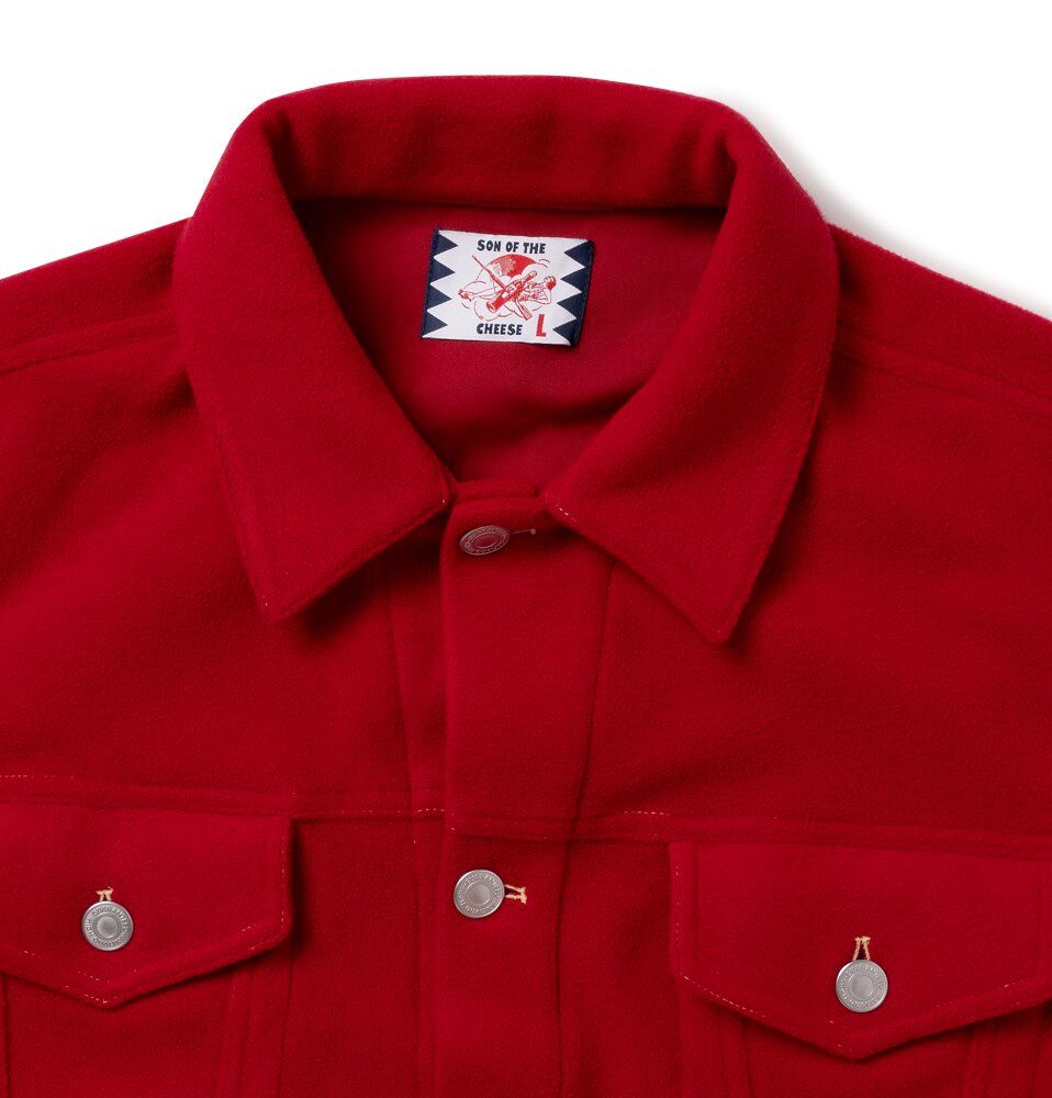 SON OF THE CHEESE Fleece jean Jkt | MAROON