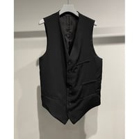 Y's for men WOOL GABARDINE ZIP POCKET VEST