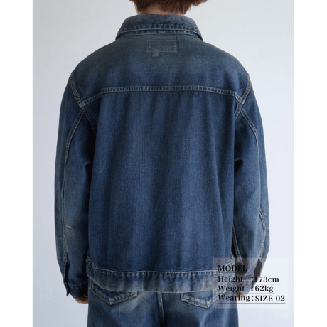 ANACHRONORM DAMAGED DENIM JACKET DARK INDIGO