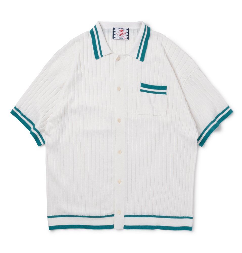 SON OF THE CHEESE Border Rib Knit Shirt