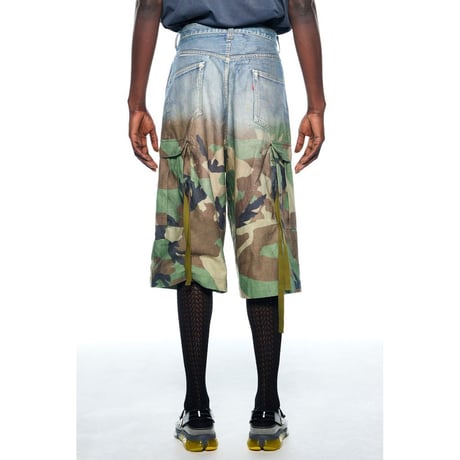 TOLQ  Gradation Printed Denim Pants×Cargo Shorts