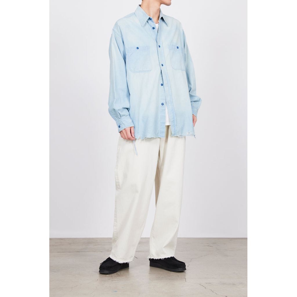 MARKA ORGANIC COTTON CHAMBRAY DAMAGE SHIRT | MA 