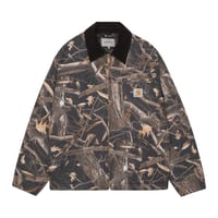 CARHARTT WIP OG Detroit Jacket - Camo Feather Tree, Black / Black heavy stone wash