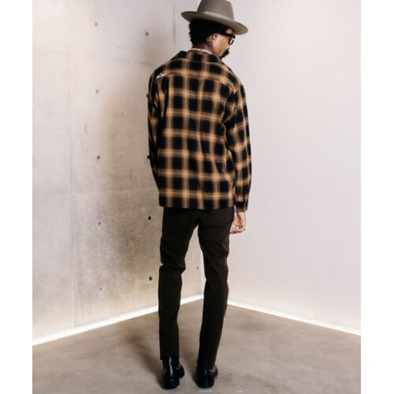 CRIMIE OMBRE CHECK LONG SLEEVE SHIRT | MAROON