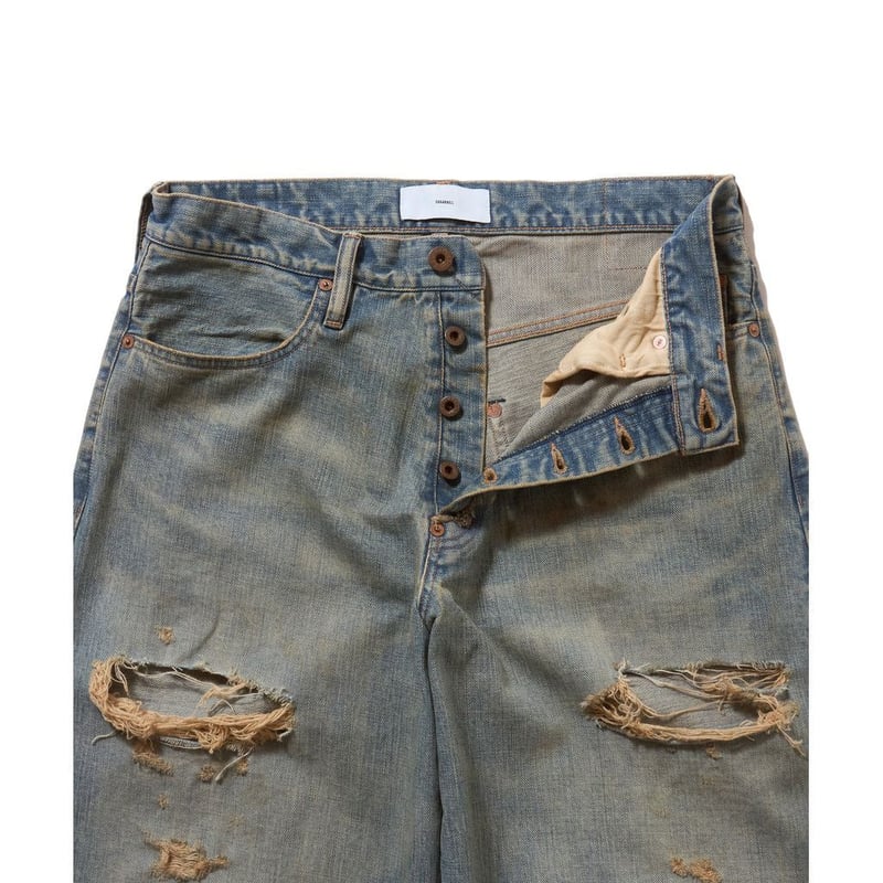 SUGARHILL DAMAGED MODERN DENIM PANTS WIDE CUT