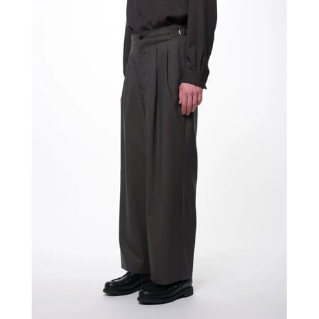 marka 2/60 Wool Tropical Melange / Double Pleated Military Trousers