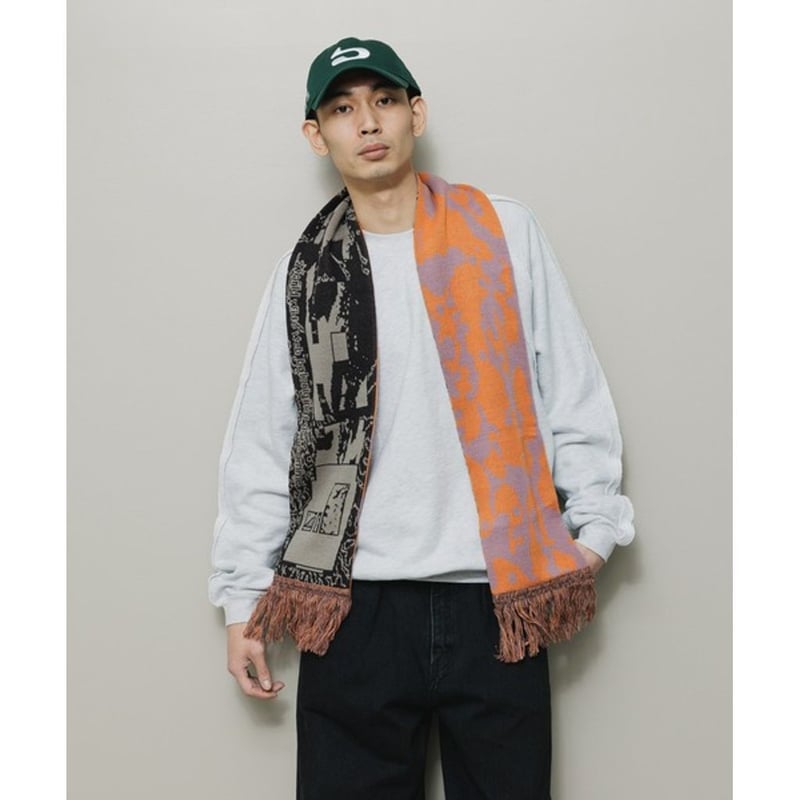 予約商品】BAL JACQUARD KNIT SOCCER SCARF | MAROON