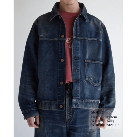 ANACHRONORM DAMAGED DENIM JACKET DARK INDIGO