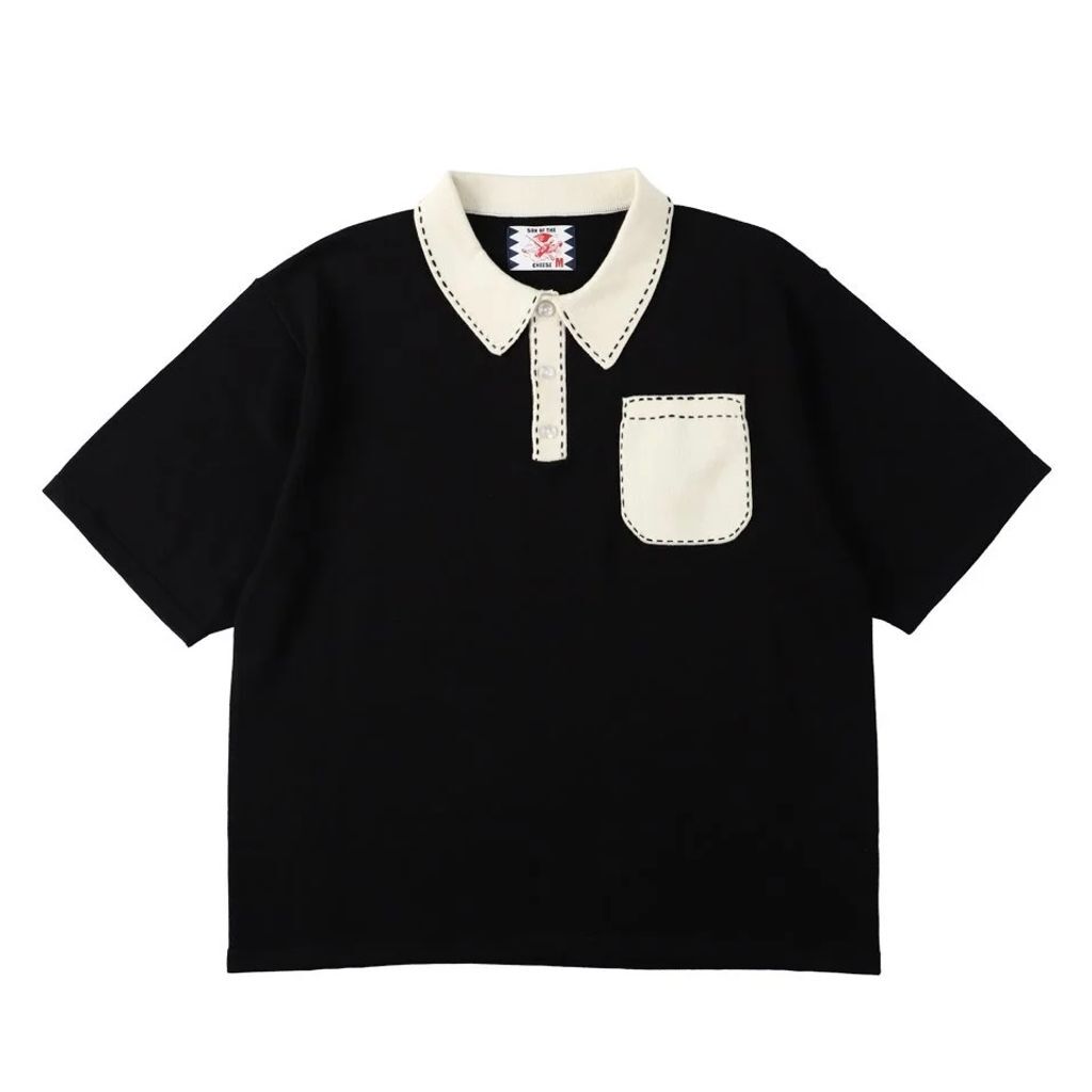 SON OF THE CHEESE Hand Stitch Polo Knit | MAROON