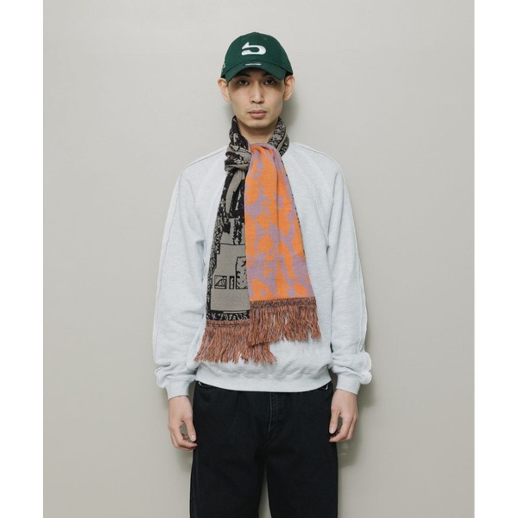 予約商品】BAL JACQUARD KNIT SOCCER SCARF | MAROON