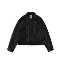 BOW WOW  LACE-UP LEATHER TRUCKER JACKET