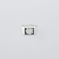 XOLO JEWELRY  Signet Ring w/Forest Green Flower