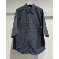COMME des GARCONS HOMME NYLON TUSSER HALF SLEEVE SHIRT（NAVY）