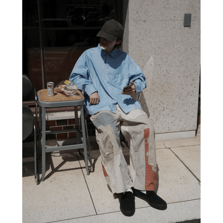 ANACHRONORM REMAKED MIX PANEL WIDE EASY PANTS BEIGE