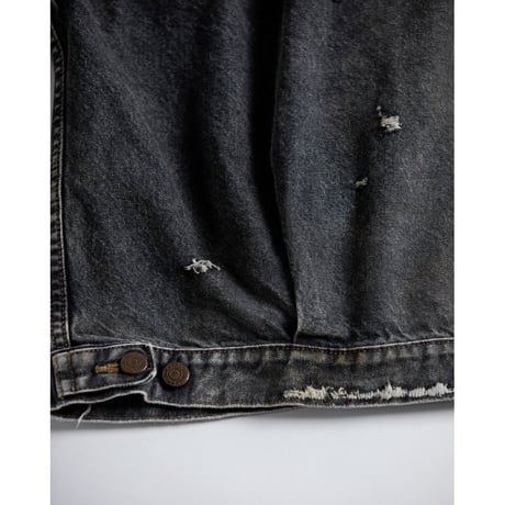 ANACHRONORM FRONT TUCK REMAKED BLACK DENIM JACKET BLACK (REMAKE)