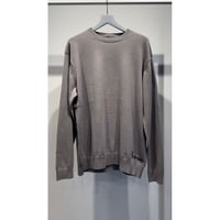Y's for men INTERSIA LOGO ROUND NECK PULL OVER KNIT（GRAY）