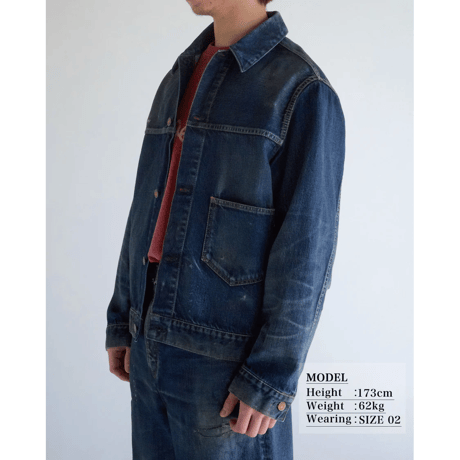 ANACHRONORM DAMAGED DENIM JACKET DARK INDIGO