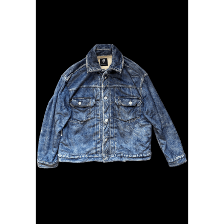 TALKING ABOUT THE ABSTRACTION DENIM PRINT FUR JKT