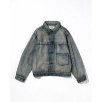 ANACHRONORM  DAMAGED DENIM JACKET LIGHT INDIGO
