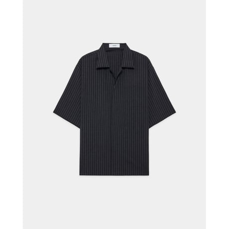 marka 2/72 Wool Tropical Washer Fly Front Open Collar S/S Shirt