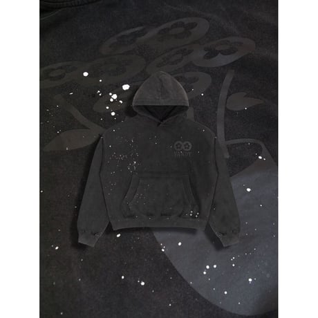 VANDY THE PINK Washed paint Splash Flower Hoodie