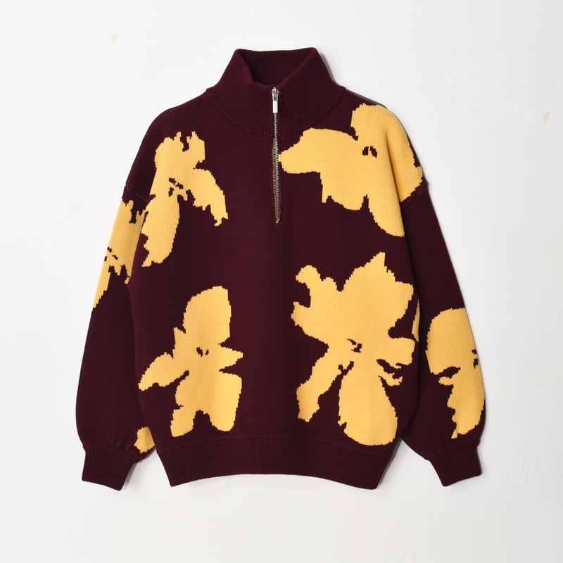 トップス AMBERGLEAM Bicolor Half Zip Sweater AMBERGLEAM - Bicolor Half Zip Sweater ¥36000+tax | KODONA in