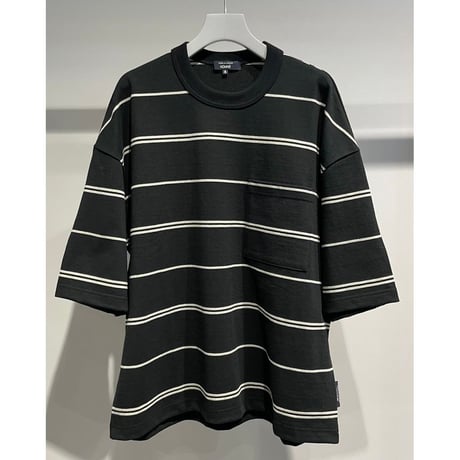 COMME des GARCONS HOMME COTTON BORDER POCKET TEE （BLACK）