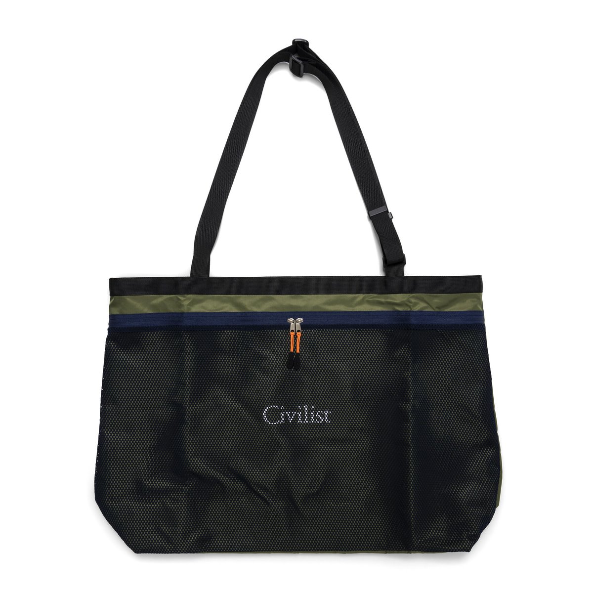 Civilist Mesh Tote Bag - Army/Orange | MAROON