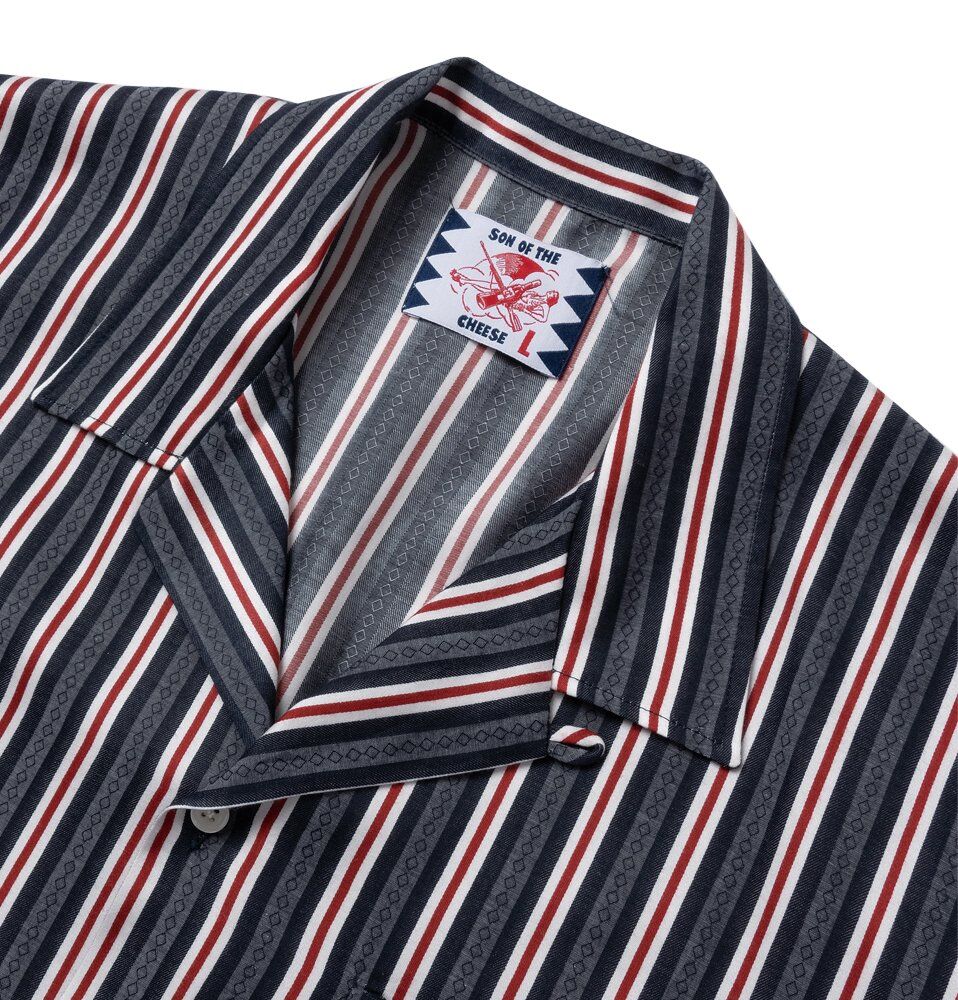 SON OF THE CHEESE Stripe Jacquard Shirt | MAROON SON OF THE CHEESE Stripe Jacquard Shirt | MAROON