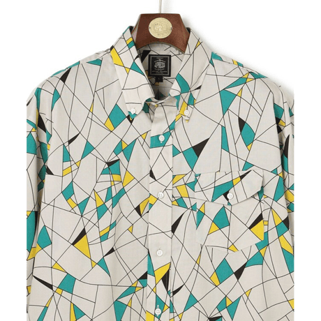 J.PRESS ORIGINALS Vintage Print Half Sleeve Shirt / B.D. / Baggy-Fit